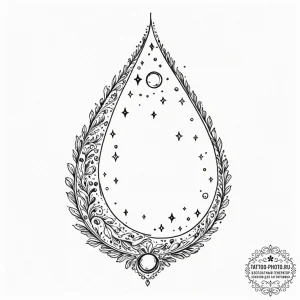 Tattoo sketch, unseen universe within a teard... - эскиз тату (№1752523683_0, 14.07.2025 20:08) — tattoo-photo.ru
