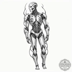 Tattoo sketch, exoskeleton armor, organic ski... - эскиз тату (№1752524287_0, 14.07.2025 20:18) — tattoo-photo.ru