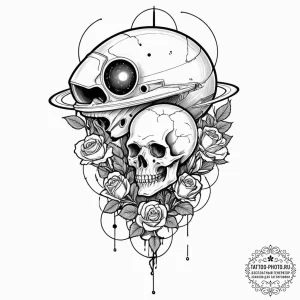 Tattoo sketch, rogue satellite, alien signal,... - эскиз тату (№1752524547_0, 14.07.2025 20:22) — tattoo-photo.ru