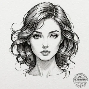Tattoo sketch a subtle profile of a face in t... - эскиз тату (№1752525144_0, 14.07.2025 20:32) — tattoo-photo.ru