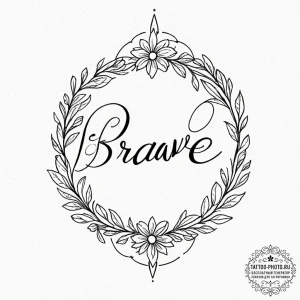 Tattoo sketch a single, empowering word (e.g.... - эскиз тату (№1752526422_0, 14.07.2025 20:53) — tattoo-photo.ru