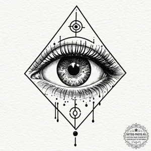 Tattoo sketch a 'third eye' symbol with subtl... - эскиз тату (№1752526508_0, 14.07.2025 20:55) — tattoo-photo.ru