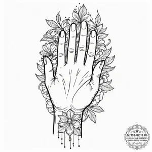 Tattoo sketch a human hand with calloused, ro... - эскиз тату (№1752526592_0, 14.07.2025 20:56) — tattoo-photo.ru