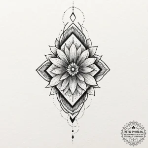 Tattoo sketch: a geometric pattern resembling... - эскиз тату (№1752526677_0, 14.07.2025 20:57) — tattoo-photo.ru