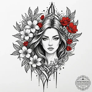 Tattoo design a broken sword piercing the gro... - эскиз тату (№1752527018_0, 14.07.2025 21:03) — tattoo-photo.ru