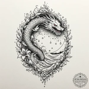 Tattoo sketch an ethereal mist rising from a... - эскиз тату (№1752527191_0, 14.07.2025 21:06) — tattoo-photo.ru