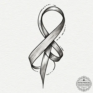 Tattoo design a subtle tribute ribbon in blac... - эскиз тату (№1752528389_0, 14.07.2025 21:26) — tattoo-photo.ru