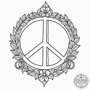 сђсѓрѕр° рјрёсђ (world, peace, inner self), t... - эскиз тату (№1752530946_0, 14.07.2025 22:09) — tattoo-photo.ru