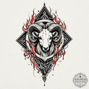 Tattoo sketch an aries symbol formed by styli... - эскиз тату (№1752531626_0, 14.07.2025 22:20) — tattoo-photo.ru