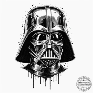 A sketch style portrait of darth vader, half... - эскиз тату (№1752532477_0, 14.07.2025 22:34) — tattoo-photo.ru