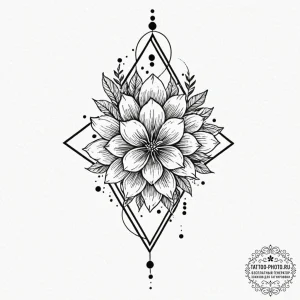 Tattoo sketch: a geometric pattern resembling... - эскиз тату (№1752532647_0, 14.07.2025 22:37) — tattoo-photo.ru