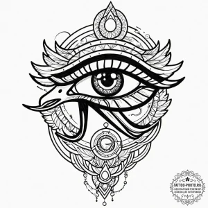 The eye of horus (is there as eye of ra, slig... - эскиз тату (№1752532903_0, 14.07.2025 22:41) — tattoo-photo.ru