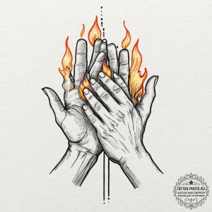 Tattoo design a pair of hands cupped together... - эскиз тату (№1752532988_0, 14.07.2025 22:43) — tattoo-photo.ru