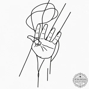 A linework tattoo of the puppeteer's hand wit... - эскиз тату (№1752533245_0, 14.07.2025 22:47) — tattoo-photo.ru