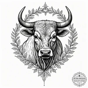 Tattoo design a taurus bull's outline made of... - эскиз тату (№1752533330_0, 14.07.2025 22:48) — tattoo-photo.ru