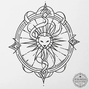Tattoo sketch a single zodiac symbol outlined... - эскиз тату (№1752533501_0, 14.07.2025 22:51) — tattoo-photo.ru