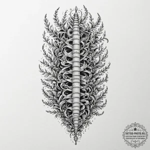 Tattoo design a human spine, but the vertebra... - эскиз тату (№1752533955_0, 14.07.2025 22:59) — tattoo-photo.ru