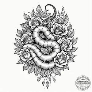 A trash polka composition of a sandworm, spic... - эскиз тату (№1752534525_0, 14.07.2025 23:08) — tattoo-photo.ru
