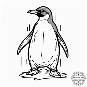 Penguin, tattoo sketch design, new school tat... - эскиз тату (№1752534611_0, 14.07.2025 23:10) — tattoo-photo.ru