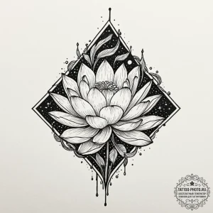 Tattoo design a lotus flower at the bottom of... - эскиз тату (№1752535210_0, 14.07.2025 23:20) — tattoo-photo.ru