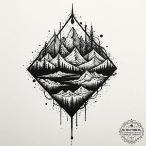 Tattoo sketch an abstract representation of g... - эскиз тату (№1752536488_0, 14.07.2025 23:41) — tattoo-photo.ru
