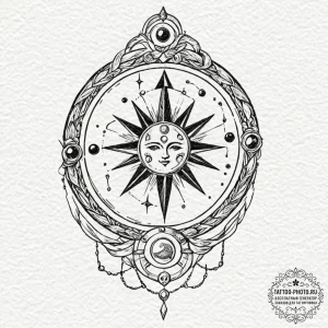 Tattoo design a zodiac symbol carved into wha... - эскиз тату (№1752537087_0, 14.07.2025 23:51) — tattoo-photo.ru