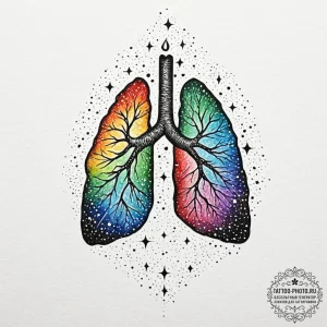 Tattoo design a person's lungs, filled with s... - эскиз тату (№1752538236_0, 15.07.2025 00:10) — tattoo-photo.ru