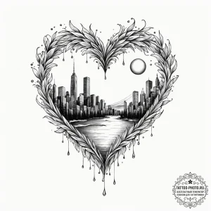 A minimalist tattoo of the needle plunging in... - эскиз тату (№1752538406_0, 15.07.2025 00:13) — tattoo-photo.ru