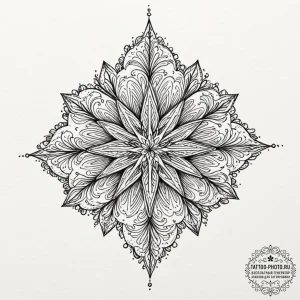 Tattoo design a single, perfect snowflake see... - эскиз тату (№1752538492_0, 15.07.2025 00:14) — tattoo-photo.ru