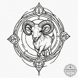Tattoo sketch a zodiac glyph made of a specif... - эскиз тату (№1752538919_0, 15.07.2025 00:21) — tattoo-photo.ru