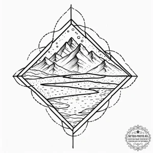 The abstract pattern of salt flats., ink illu... - эскиз тату (№1752539776_0, 15.07.2025 00:36) — tattoo-photo.ru