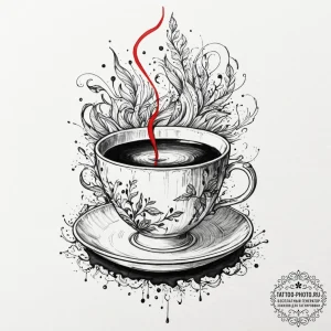 Tattoo sketch a teabag on one partner, a teac... - эскиз тату (№1752540202_0, 15.07.2025 00:43) — tattoo-photo.ru