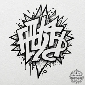 Tattoo sketch 'headshot' in a stylized, impac... - эскиз тату (№1752540372_0, 15.07.2025 00:46) — tattoo-photo.ru