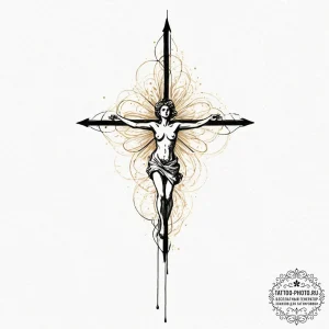 Tattoo sketch a person's silhouette made of g... - эскиз тату (№1752540715_0, 15.07.2025 00:51) — tattoo-photo.ru