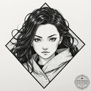 Nezuko in her box from demon slayer, tattoo d... - эскиз тату (№1752540799_0, 15.07.2025 00:53) — tattoo-photo.ru