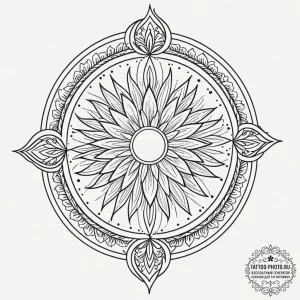 Tattoo sketch: an ornamental design featuring... - эскиз тату (№1752540884_0, 15.07.2025 00:54) — tattoo-photo.ru