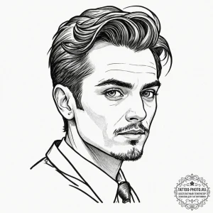 Tattoo design: a dark, atmospheric portrait o... - эскиз тату (№1752541283_0, 15.07.2025 01:01) — tattoo-photo.ru