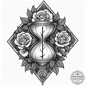 A minimalist tattoo of the black widow hourgl... - эскиз тату (№1752541605_0, 15.07.2025 01:06) — tattoo-photo.ru