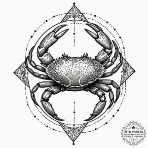 Tattoo design a cancer crab in blackwork, wit... - эскиз тату (№1752542117_0, 15.07.2025 01:15) — tattoo-photo.ru