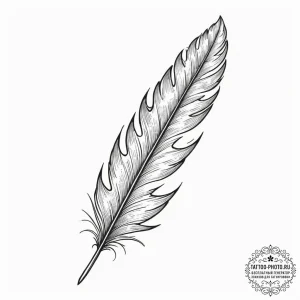 Tattoo sketch a delicate feather with intrica... - эскиз тату (№1752542968_0, 15.07.2025 01:29) — tattoo-photo.ru