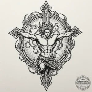 Prometheus bound, tattoo drawing outline, on... - эскиз тату (№1752543053_0, 15.07.2025 01:30) — tattoo-photo.ru