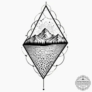 Tattoo sketch a dark, oppressive, geometric s... - эскиз тату (№1752543988_0, 15.07.2025 01:46) — tattoo-photo.ru
