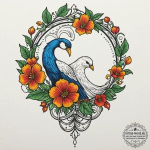 Bird, tattoo flash sheet design, neo traditio... - эскиз тату (№1752544332_0, 15.07.2025 01:52) — tattoo-photo.ru
