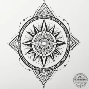 Tattoo design a zodiac glyph created by overl... - эскиз тату (№1752544674_0, 15.07.2025 01:57) — tattoo-photo.ru