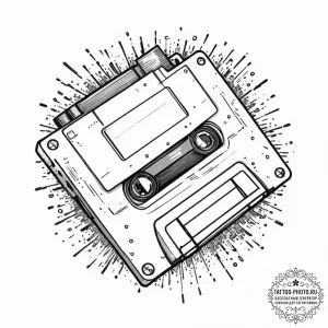 Tattoo sketch a pixelated "game save" icon wi... - эскиз тату (№1752545355_0, 15.07.2025 02:09) — tattoo-photo.ru