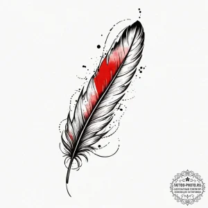 Tattoo design a floating feather with subtle... - эскиз тату (№1752545781_0, 15.07.2025 02:16) — tattoo-photo.ru