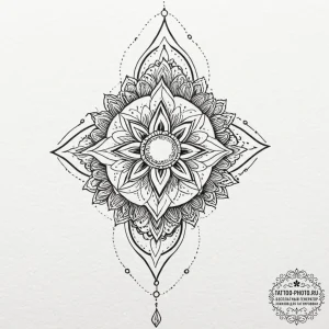 Tattoo design a single, perfect leaf with a d... - эскиз тату (№1752546123_0, 15.07.2025 02:22) — tattoo-photo.ru