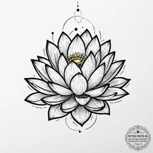 Tattoo sketch a lotus flower made of folded p... - эскиз тату (№1752547145_0, 15.07.2025 02:39) — tattoo-photo.ru