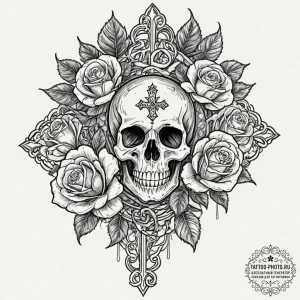 Amulet, tattoo line art, on a clean white pap... - эскиз тату (№1752547484_0, 15.07.2025 02:44) — tattoo-photo.ru