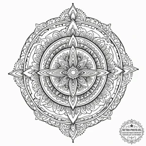 Tattoo design a complex mandala with a powerf... - эскиз тату (№1752548164_0, 15.07.2025 02:56) — tattoo-photo.ru